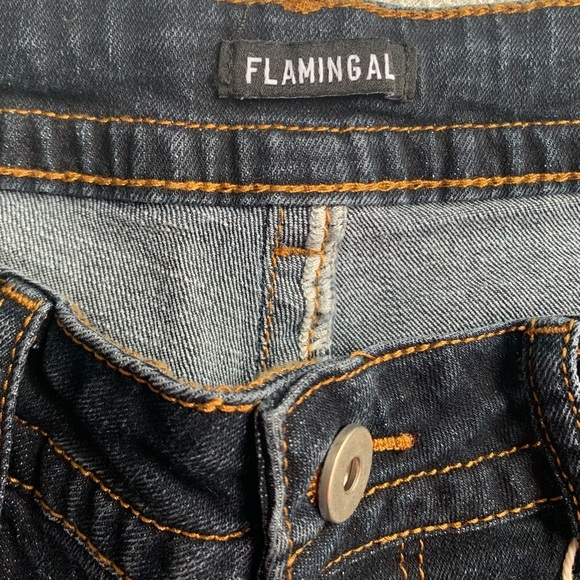 Flamingal Dark Wash Denim Jeans Curvy Fit NWT - L - Picture 2 of 11
